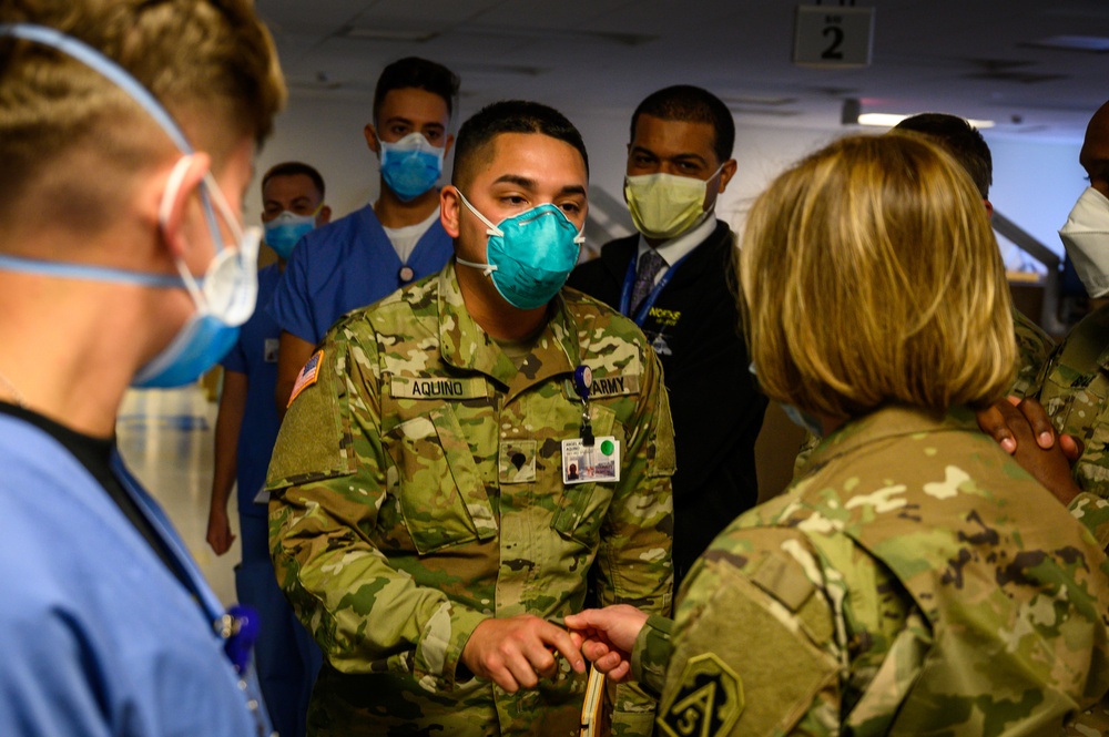 Commanding General of U.S. Army North Laura Richardson visits University Hospital in Newark, New Jersey