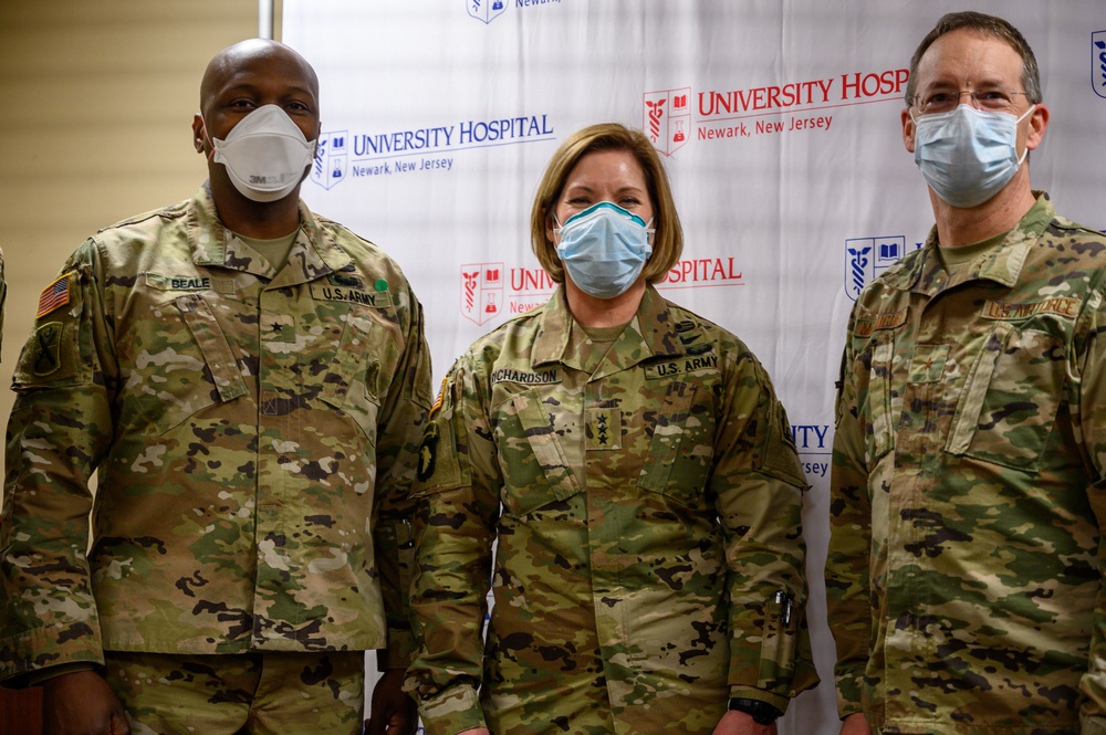 Commanding General of U.S. Army North Laura Richardson visits University Hospital in Newark, New Jersey