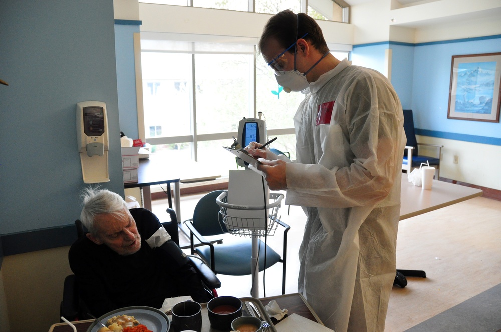 New Jersey National Guard medics and support staff deploy to New Jersey Veterans Memorial Home at Menlo Park