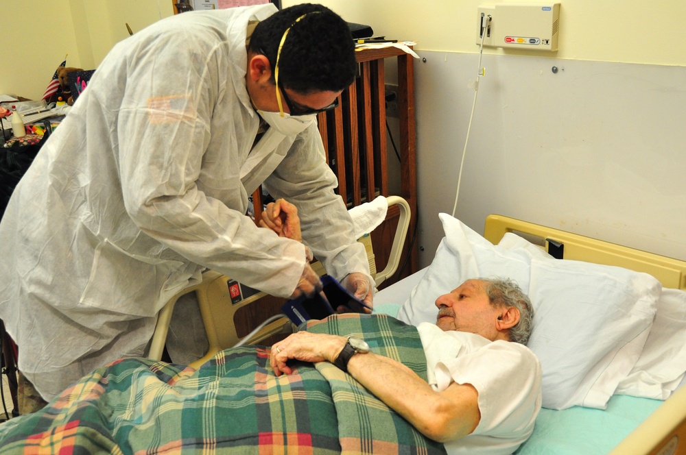 New Jersey National Guard medics and support staff deploy to New Jersey Veterans Memorial Home at Menlo Park