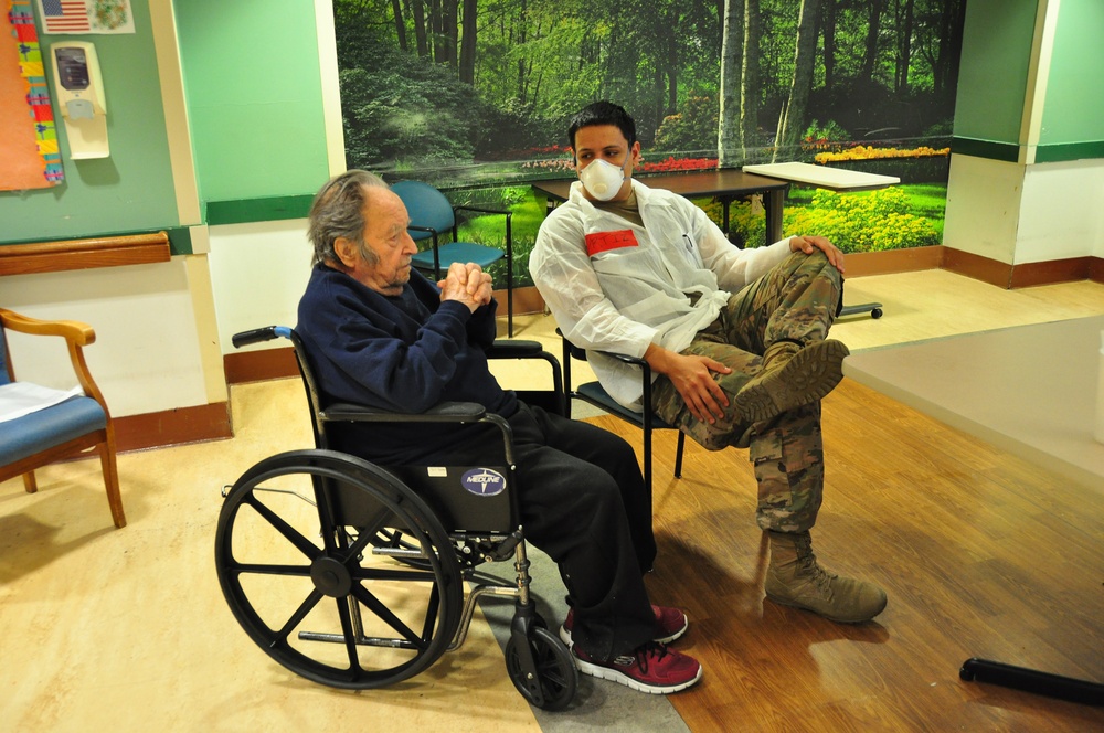 New Jersey National Guard medics and support staff deploy to New Jersey Veterans Memorial Home at Menlo Park