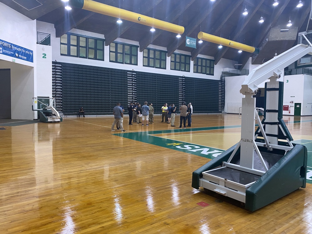 USACE conducts site assessment of UOG Calvo Field House for potential future use as Alternate Care Facility