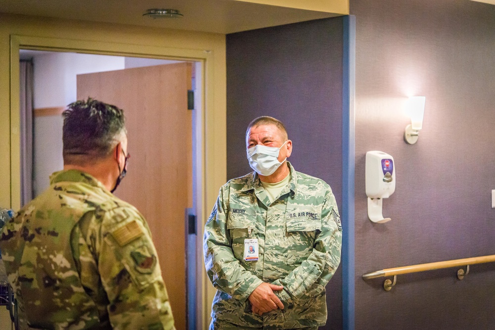 150th Special Operations Wing Vice Commander Visits Guardsmen Who Are Helping a Local New Mexico Hospital.