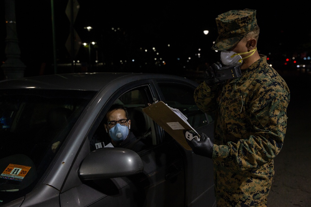 Night Watch: 3/2 Marines Screen personnel in NYC for the USNS Comfort