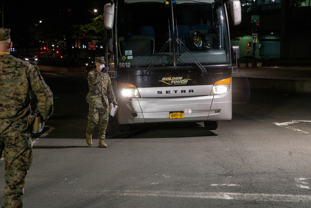 Night Watch: 3/2 Marines Screen personnel in NYC for the USNS Comfort