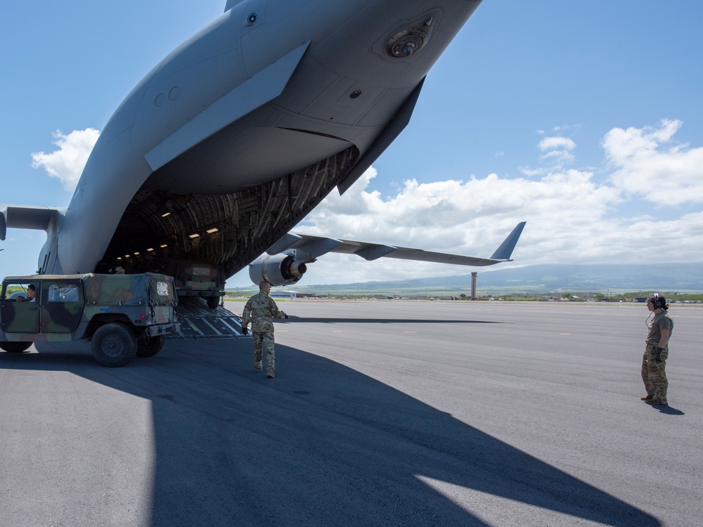 Vehicles airlifted to Maui in support of COVID-19 response