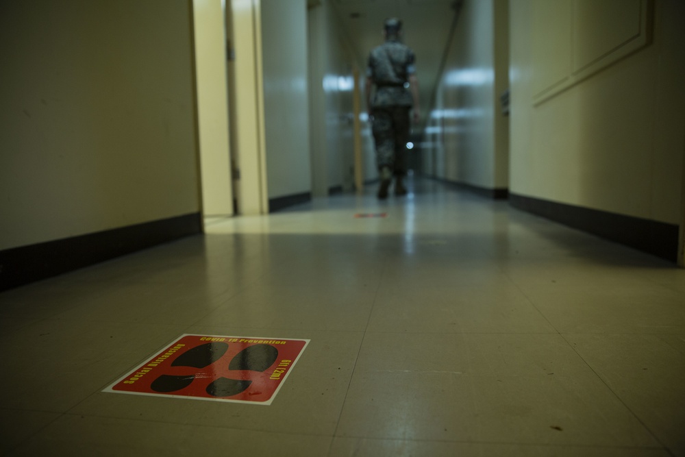 Camp Hansen Marines practice social distancing