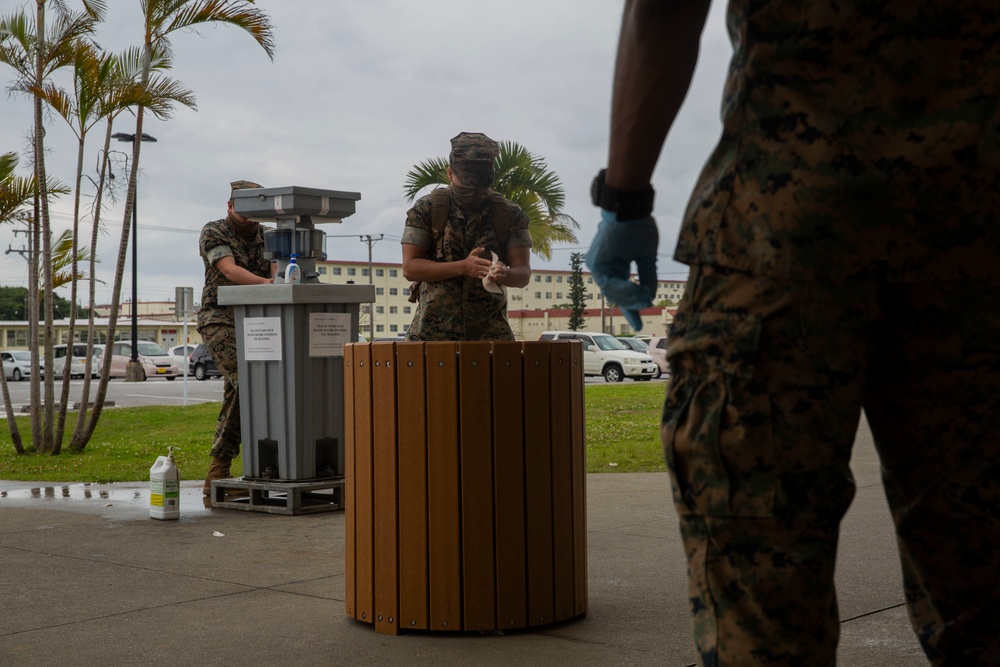 Camp Hansen Marines practice social distancing