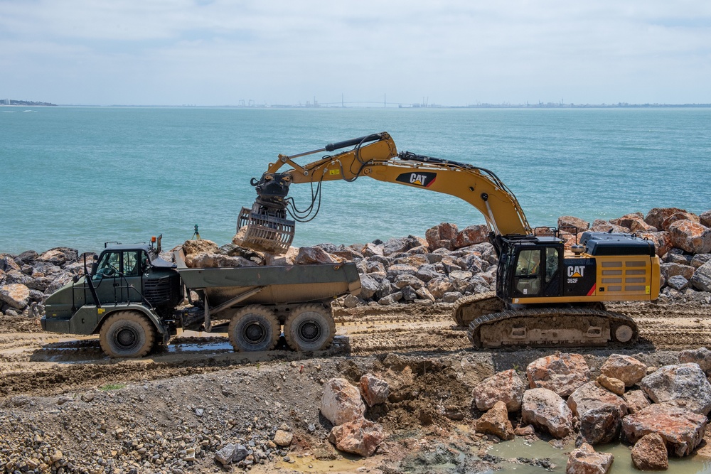 NMCB 1 continues Cliff Erosion Prevention Project on Naval Station Rota