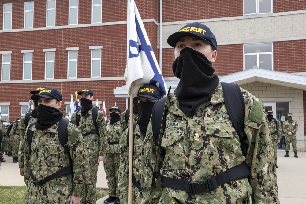 RTC recruit divisions near USS Reuben James