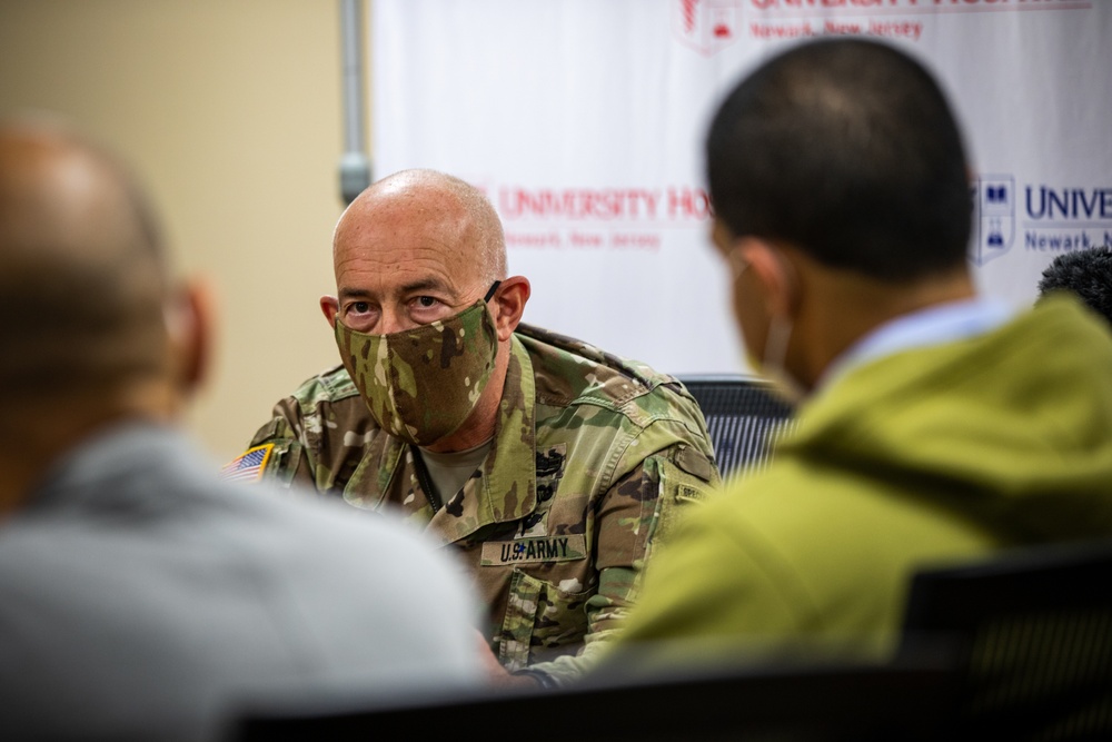 Lieutenant General Charles D. Luckey visits University Hospital, Newark, NJ