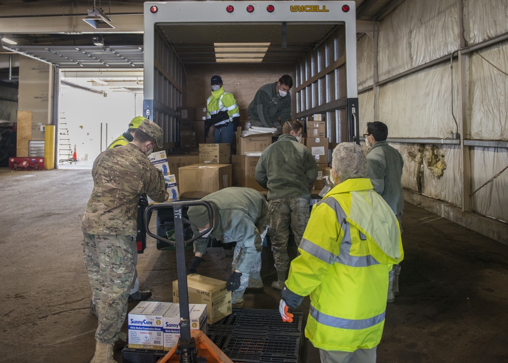 Connecticut National Guard assists PPE distribution in West Hartford