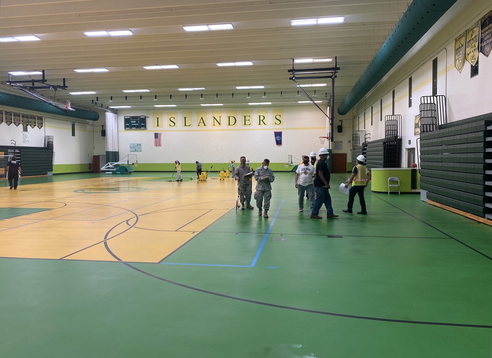 USACE. NAVFAC Marianas assess Guam's JFK High School for potential future use as an Alternate Care Facility