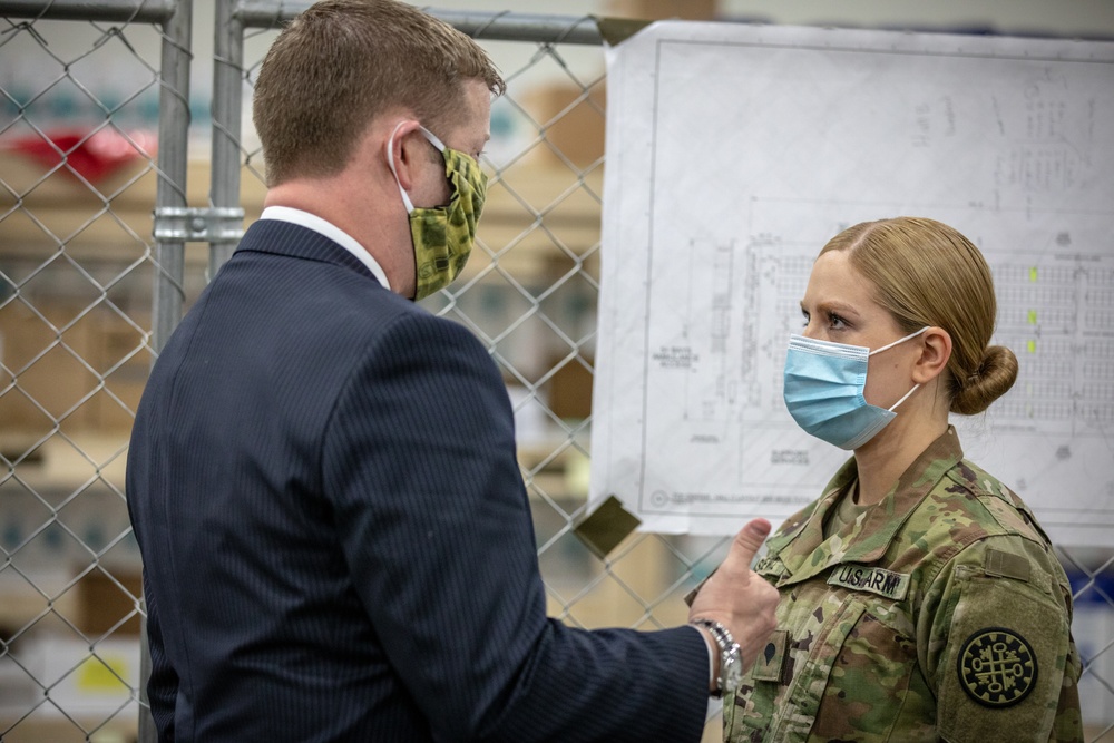 United States Secretary of the Army visits the TCF Center