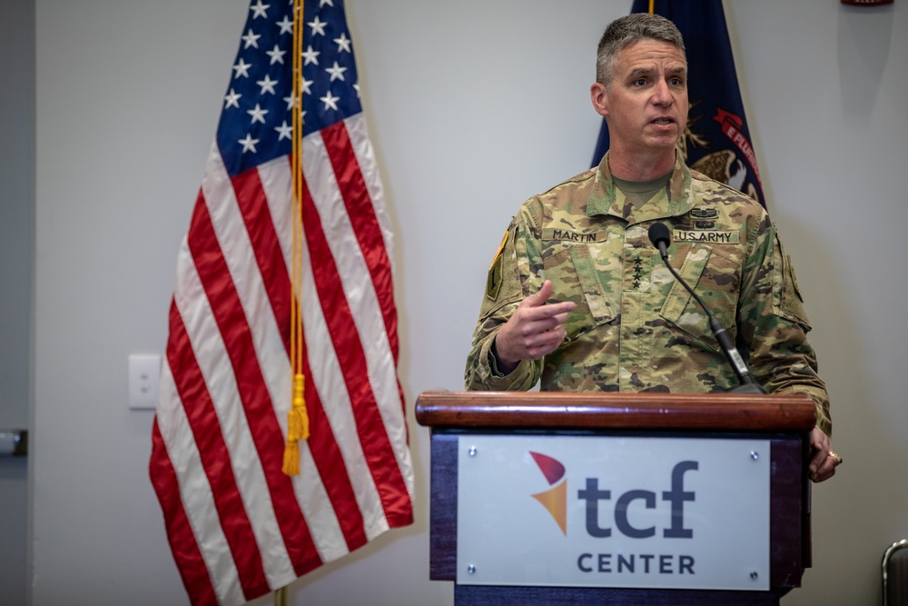 Unites States Secretary of the Army visits the TCF Center