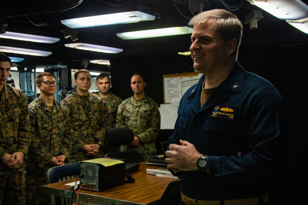 DVIDS - Images - 31st MEU Marine honored by Rear Adm. Kacher aboard USS ...