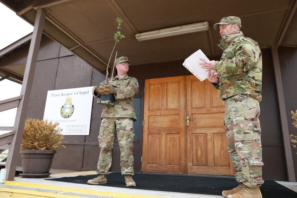 KFOR RC-E chaplain dedicates a tree for Earth Day