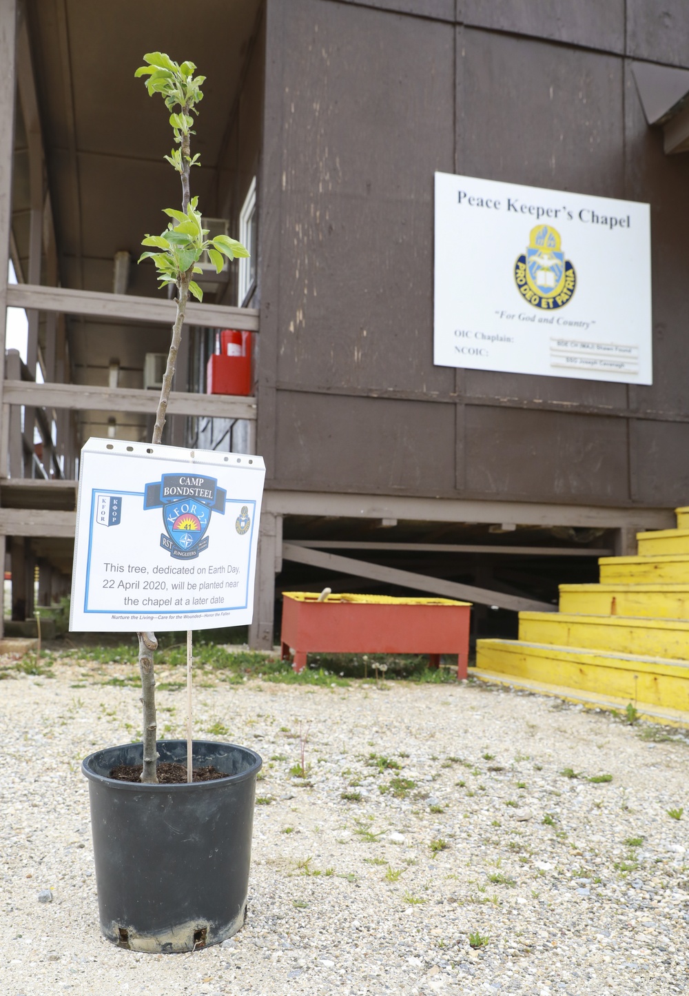 KFOR RC-E chaplain dedicates a tree for Earth Day