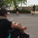 Army social distances at PT session