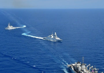 6th Fleet Ships, Aircraft Conduct a Photo Exercise with the Italian Navy in the Mediterranean Sea