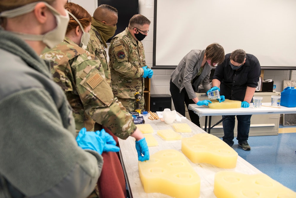 167th Airlift Wing learns face mask molding from Shepherd Univeristy staff