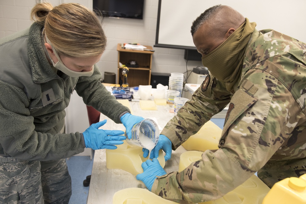 167th Airlift Wing learns face mask molding from Shepherd University staff