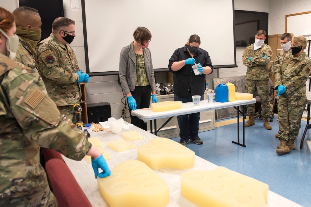 167th Airlift Wing learns face mask molding from Shepherd Univeristy staff
