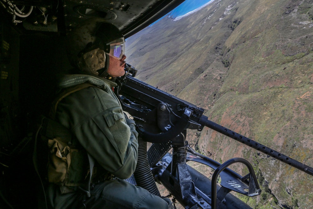 Aeirial gunnery training over San Clemente Island