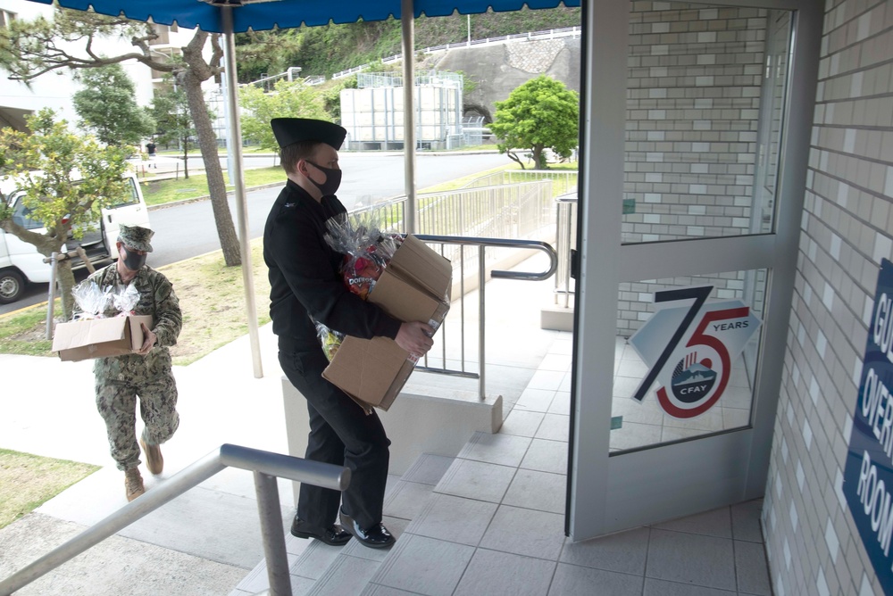 CFAY Delivers Goodie Bags to ROM Sailors