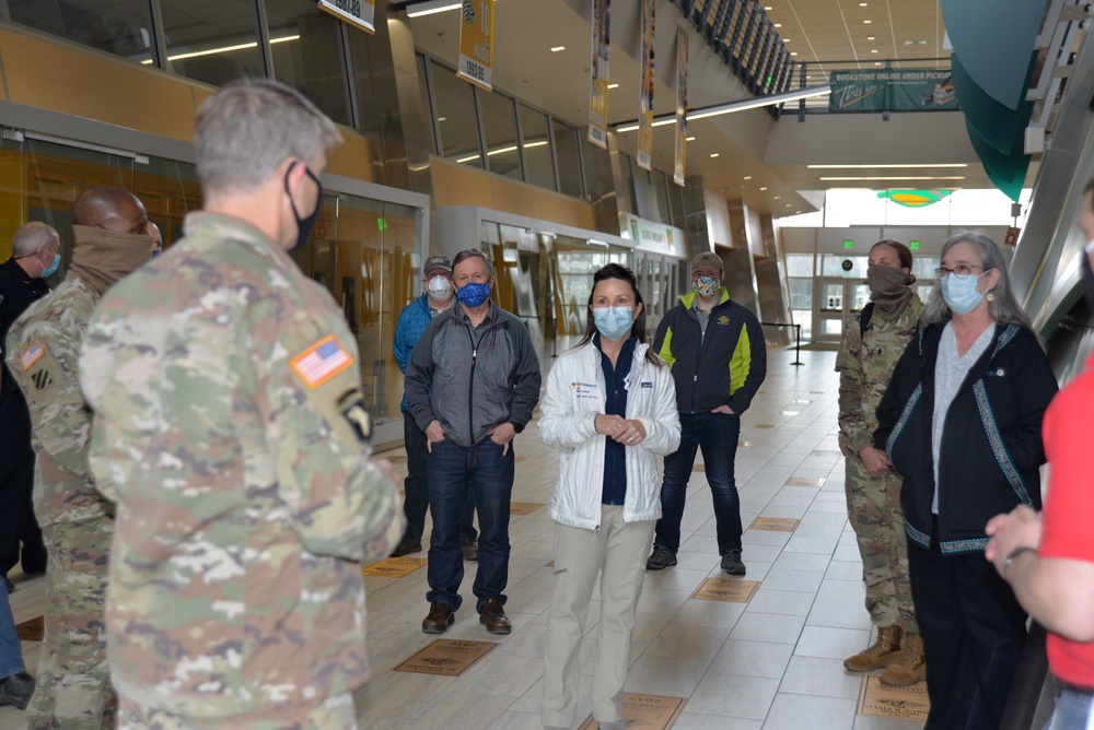 Brig. Gen. Thomas Tickner Visits USACE Alaska District's Alternate Care Facility