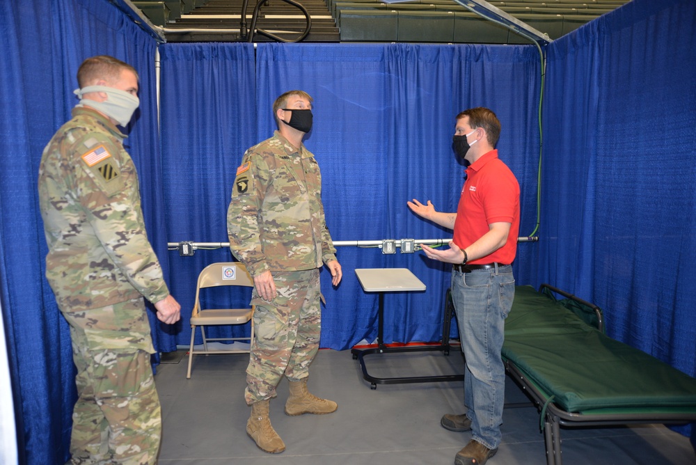 Brig. Gen. Thomas Tickner Visits USACE Alaska District's Alternate Care Facility