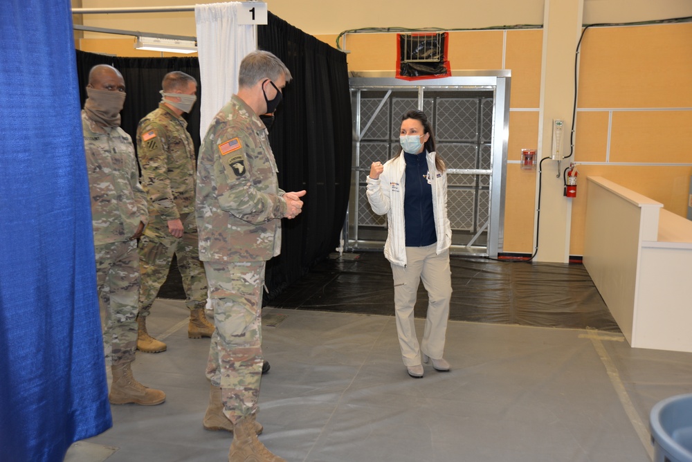 Brig. Gen. Thomas Tickner Visits USACE Alaska District's Alternate Care Facility