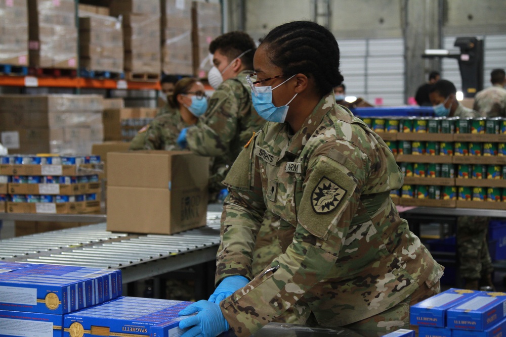 Cal Guard Soldiers aid LA Regional Food Bank to combat hunger during COVID-19 response