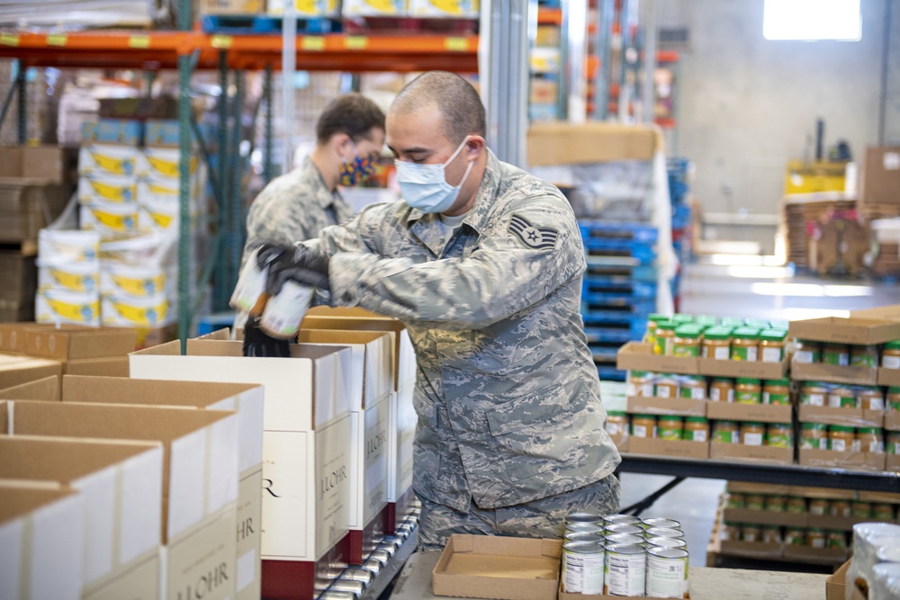 Nevada Guard Airmen box food for hungry Nevadans amid the COVID-19 outbreak (5 of 6)