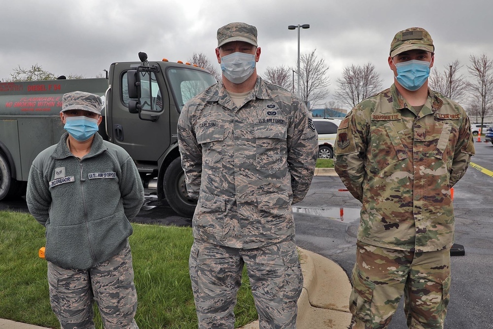 127th Wing supports drive-through COVID-19 testing