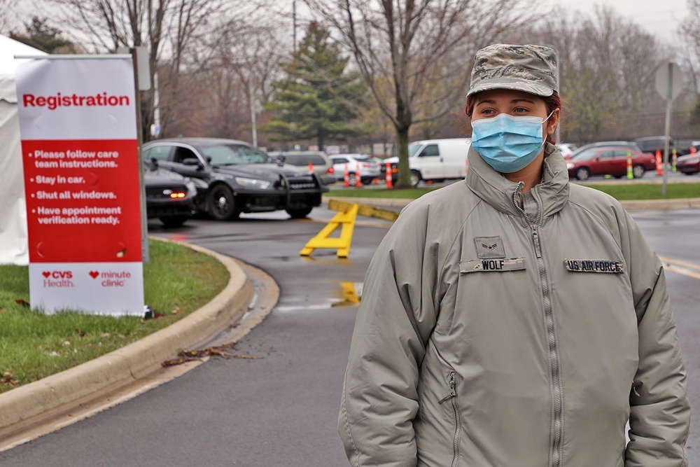 127th Wing supports drive-through COVID-19 testing