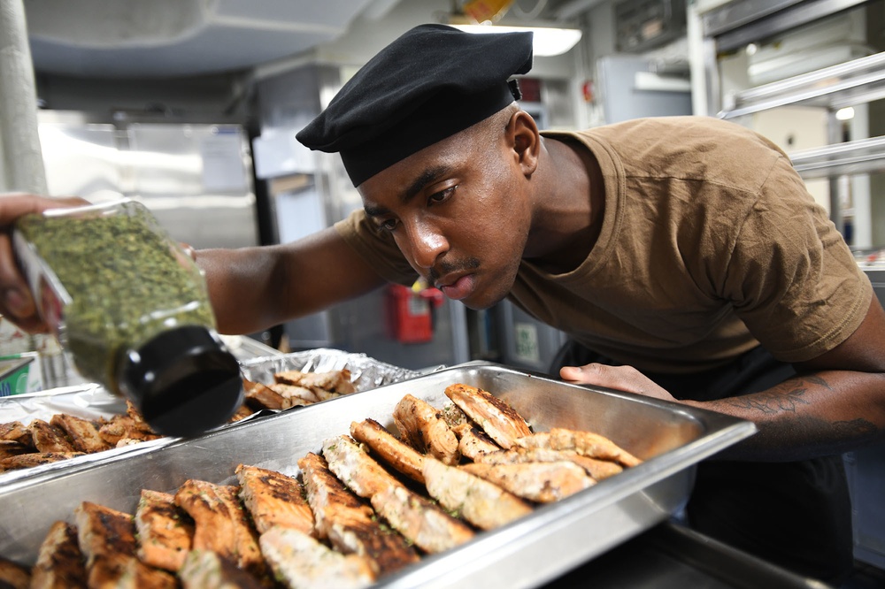 Culinary Specialists and Food Service Assistants Work in the Galley