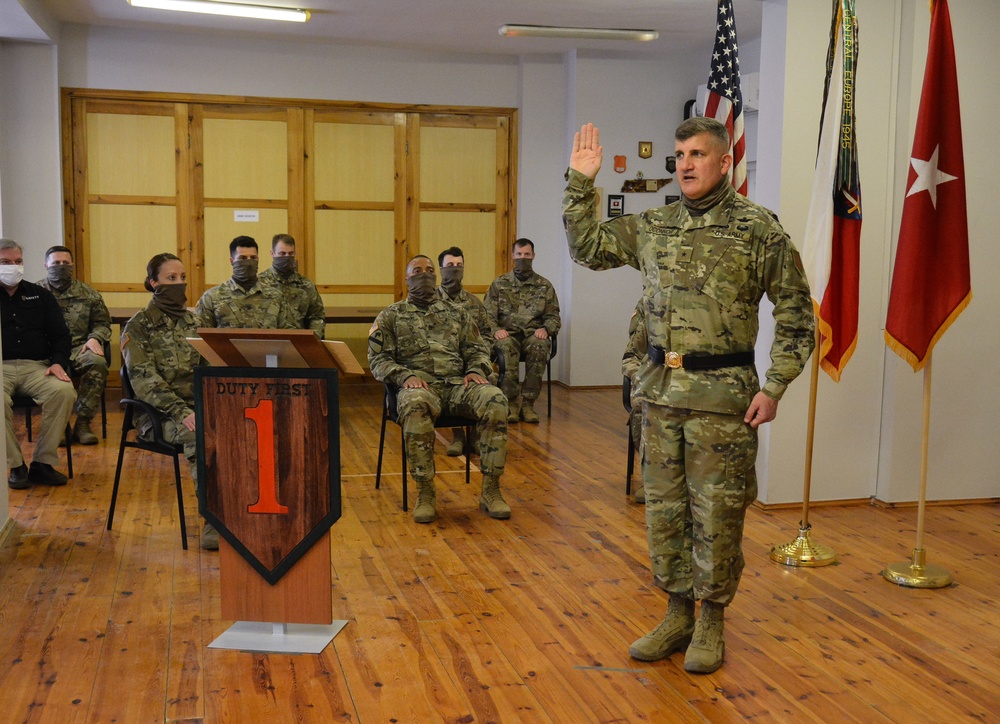 1st Infantry Division Forward commander receives first virtual general officer promotion in Poland