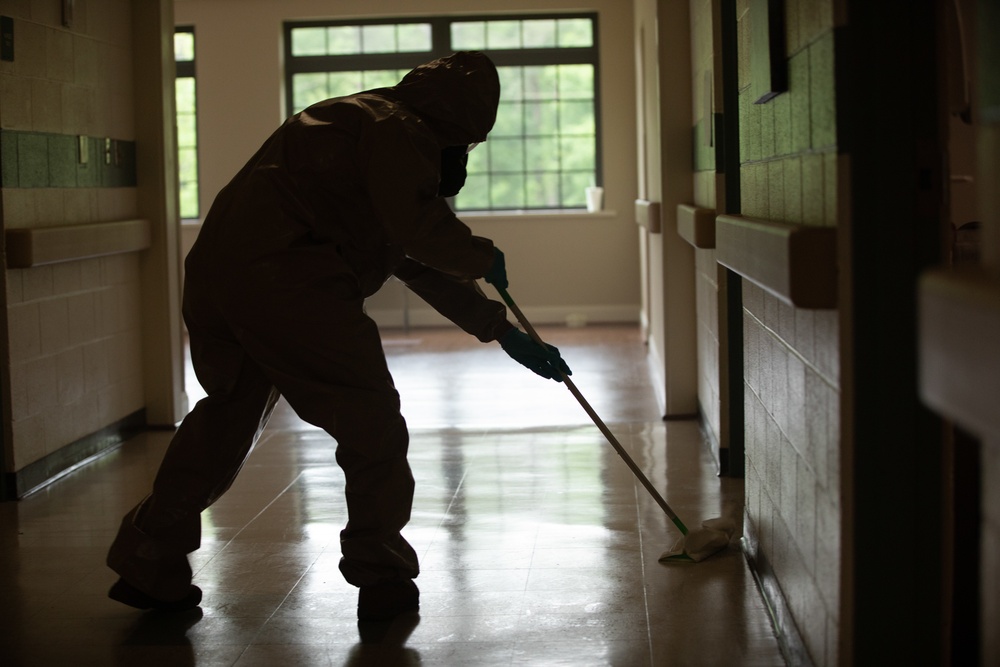 Task Force 31 disinfects care facility