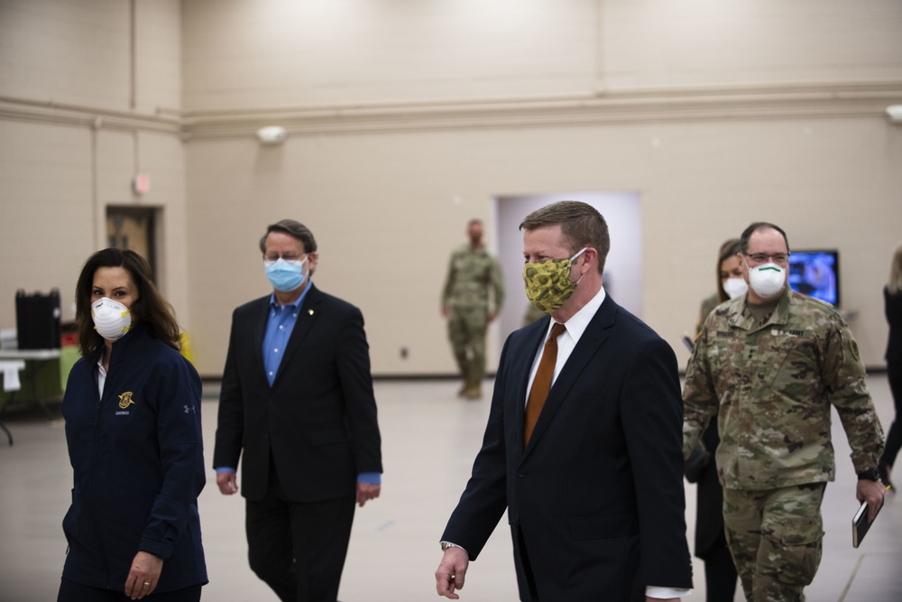Secretary of the Army tours Taylor Armory with Michigan state, federal leaders