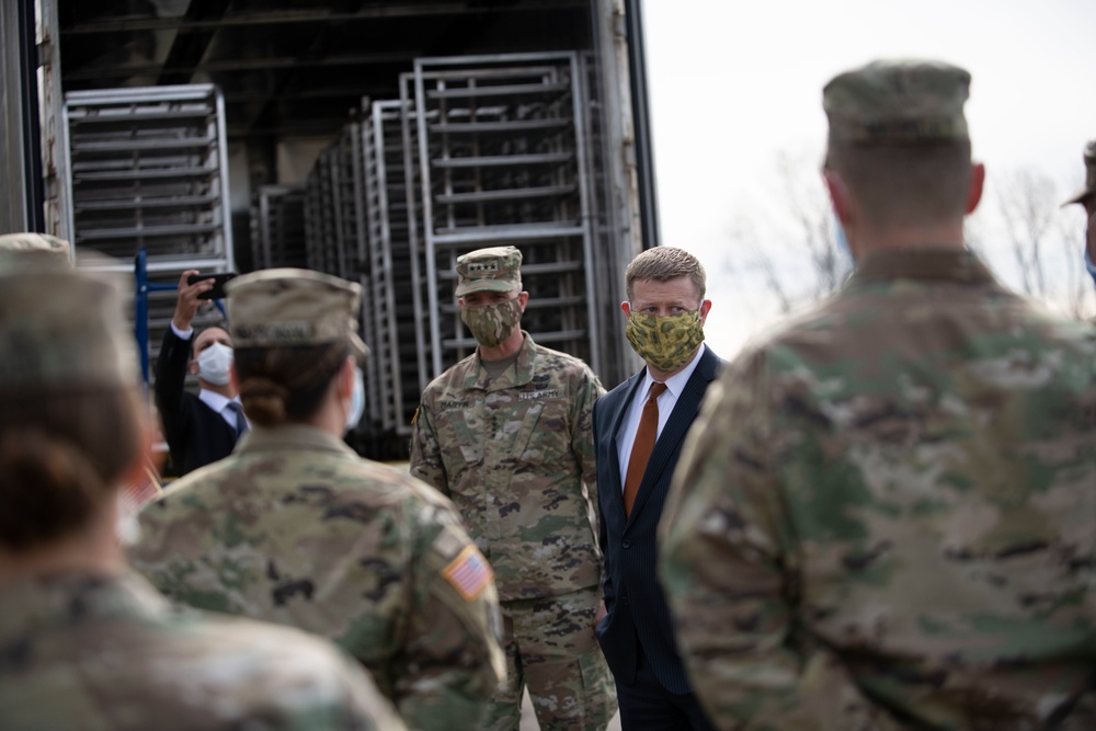 Secretary of the Army tours Taylor Armory with Michigan state, federal leaders