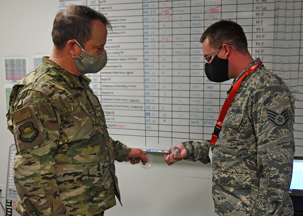 Commander California Air National Guard Maj. Gen Gregory Jones visits the Joint Operations Center