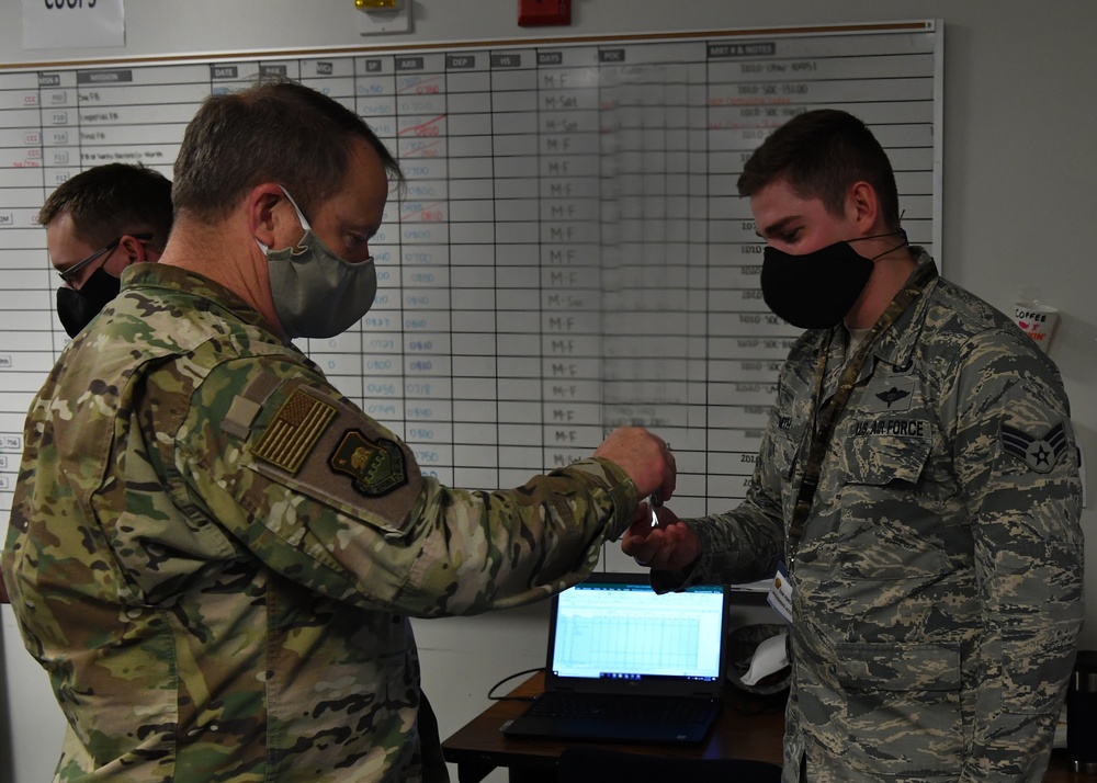 Commander California Air National Guard Maj. Gen Gregory Jones visits the Joint Operations Center