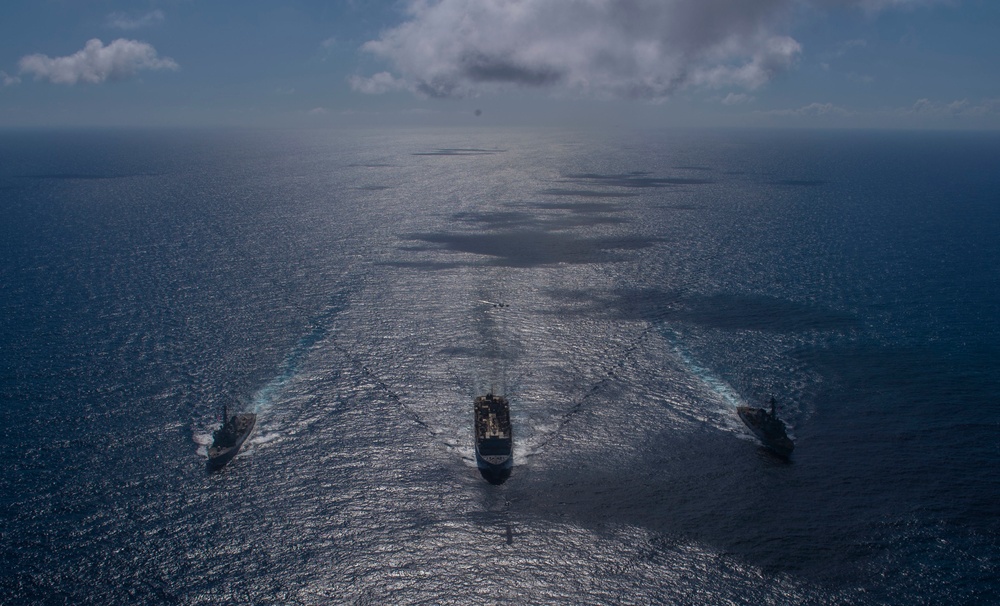 USS Roosevelt, USS Porter, and USNS Supply conduct a PHOTOEX