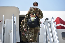 BCT Soldiers transported via contracted commercial airplane to the U.S. Army Medical Center of Excellence