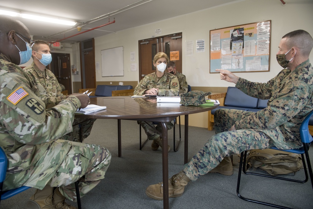 Marine Corps Maj. Gen. Stephen Neary and Air Force Brig. Gen. Virginia Gaglio Tewksbury Hospital Visit