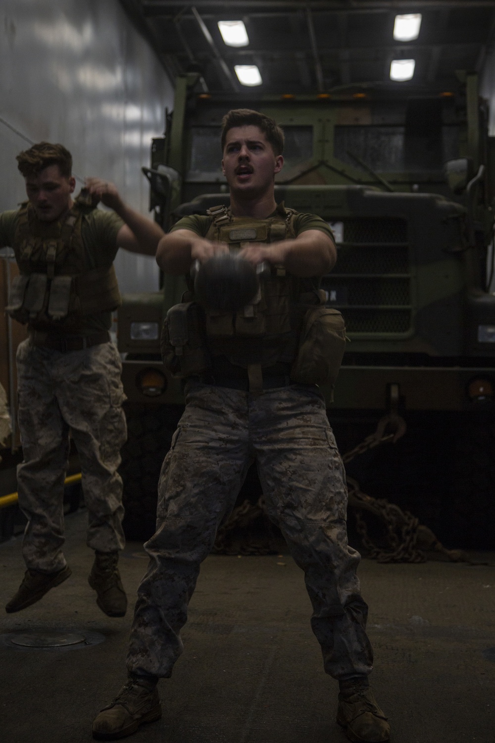 Fighting the fatigue: Marines with CLB-31, 31st MEU conduct machine gun operation drills