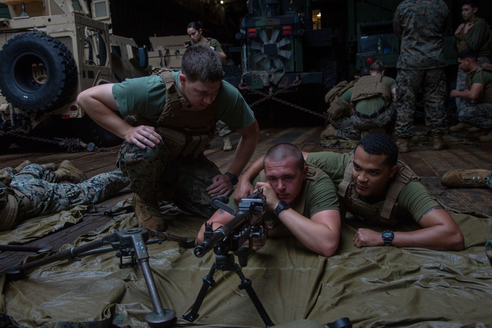 Fighting the fatigue: Marines with CLB-31, 31st MEU conduct machine gun operation drills