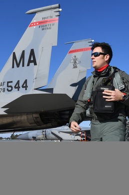 A 104th Fighter Wing Pilot takes off amid COVID-19 and with blue skies up ahead