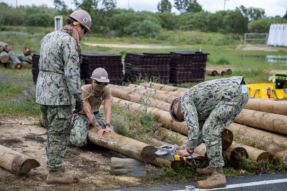 Seabees construct USMC obstacle course on Naval Station Rota